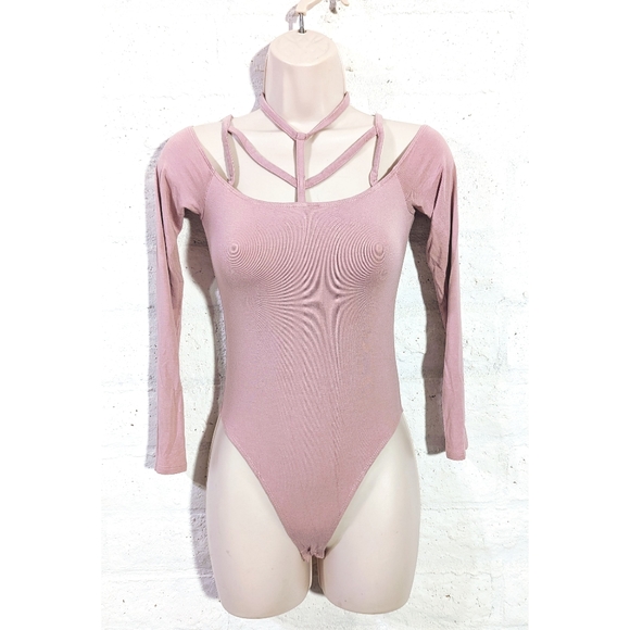 3/$15!! - Pink Harness Halter Neck Bodysuit - Picture 2 of 6